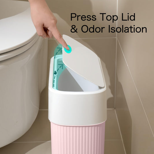 ABEETE gros plan sur le couvercle pressable, ouverture facile et hygiénique