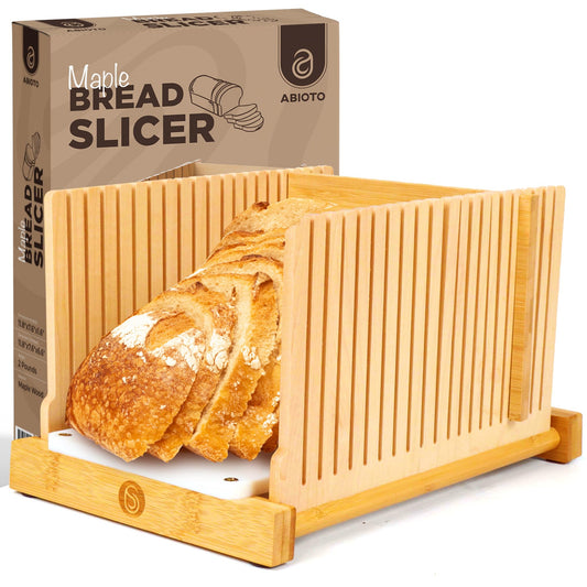 ABIOTO coupe-pain vue de face montrant tranches régulières et design compact