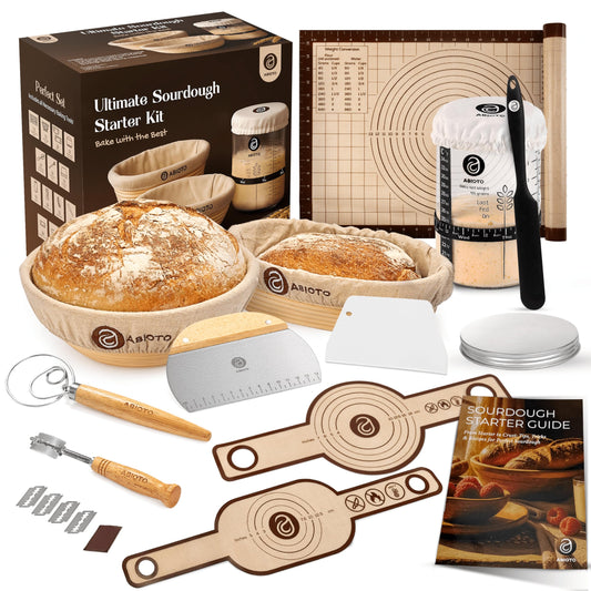 ABIOTO pot de levain 34oz avec thermomètre pour maîtrise de la fermentation