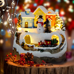 ABLINGAMSUIT village de Noël face avant montrant la scène animée et festive