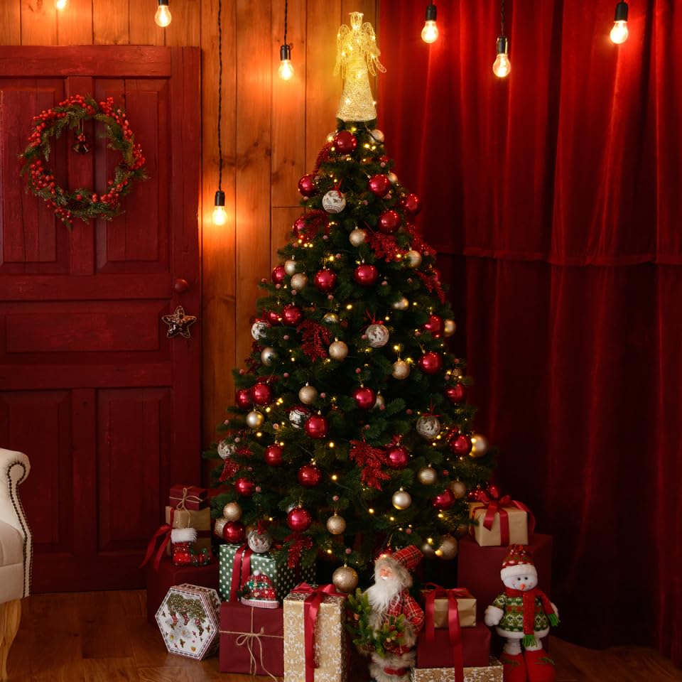 ABOOFAN ange posé sur sapin décoré ajoutant élégance visuelle