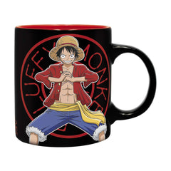 ABYstyle gros plan mug en céramique montrant le design Luffy, résistance lave-vaisselle