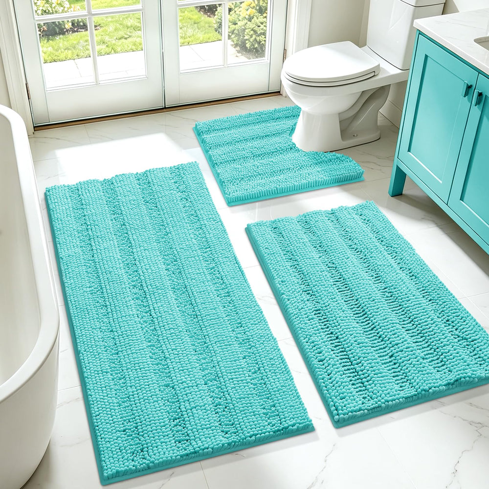 ACCUMTEK face avant du tapis de bain vert-canard, apporte confort immédiat