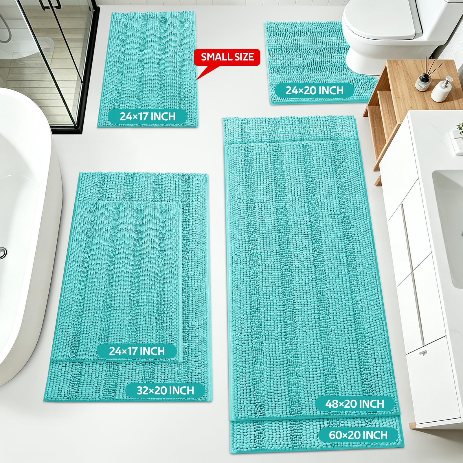 ACCUMTEK gros plan chenille moelleuse, montre douceur et haute absorption