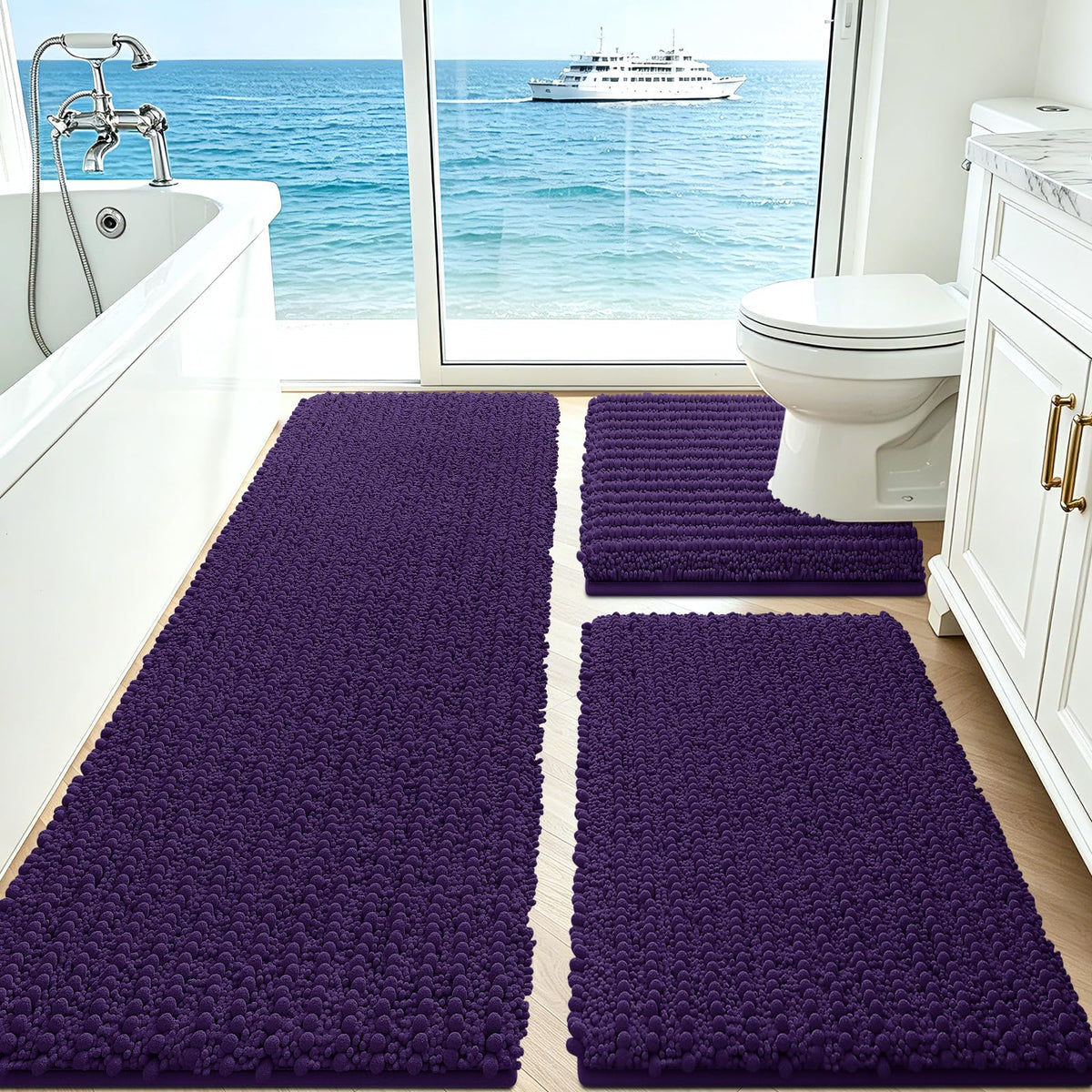 ACCUMTEK vue avant de l'ensemble de 3 tapis offrant confort immédiat