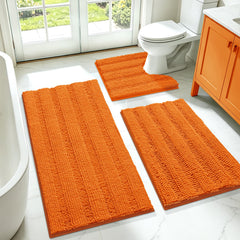 ACCUMTEK vue frontale du tapis de bain orange, apporte confort immédiat