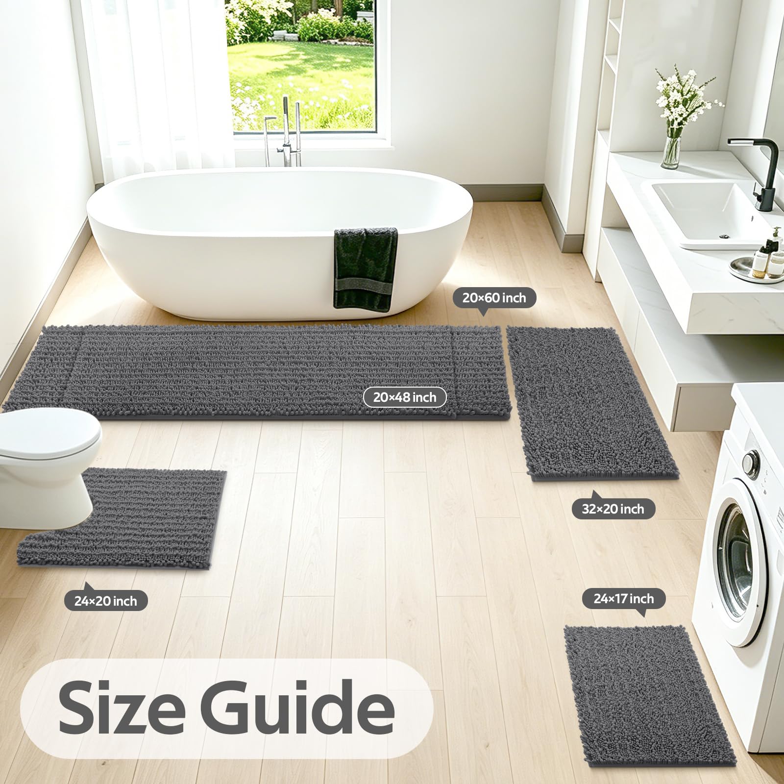 ACCUMTEK gros plan chenille dense, confort moelleux pour les pieds