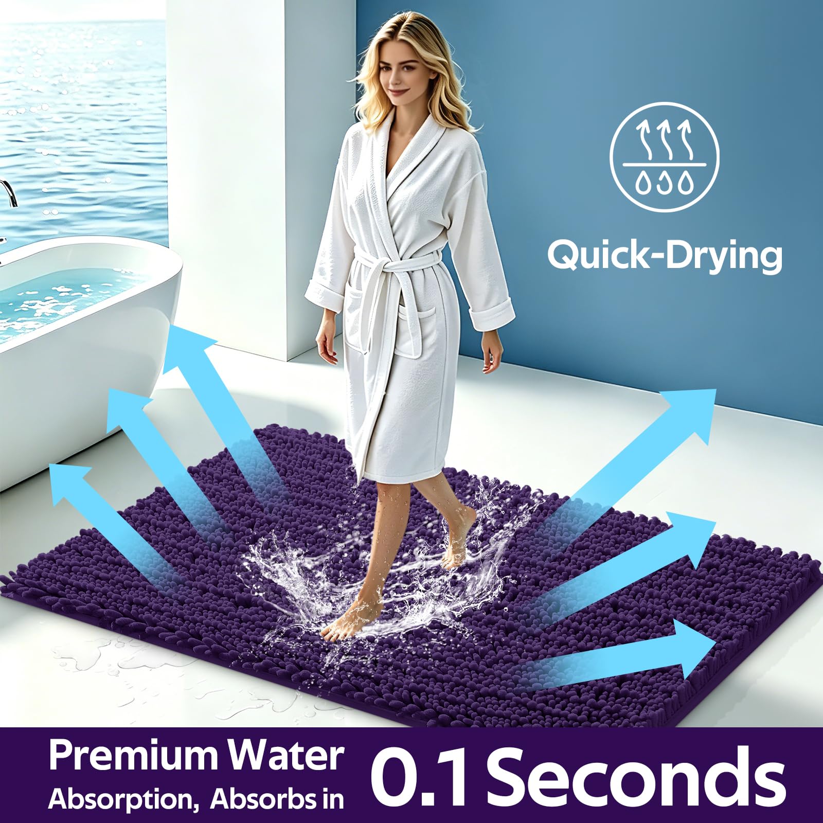 ACCUMTEK tapis placé devant la douche pour absorber l'eau