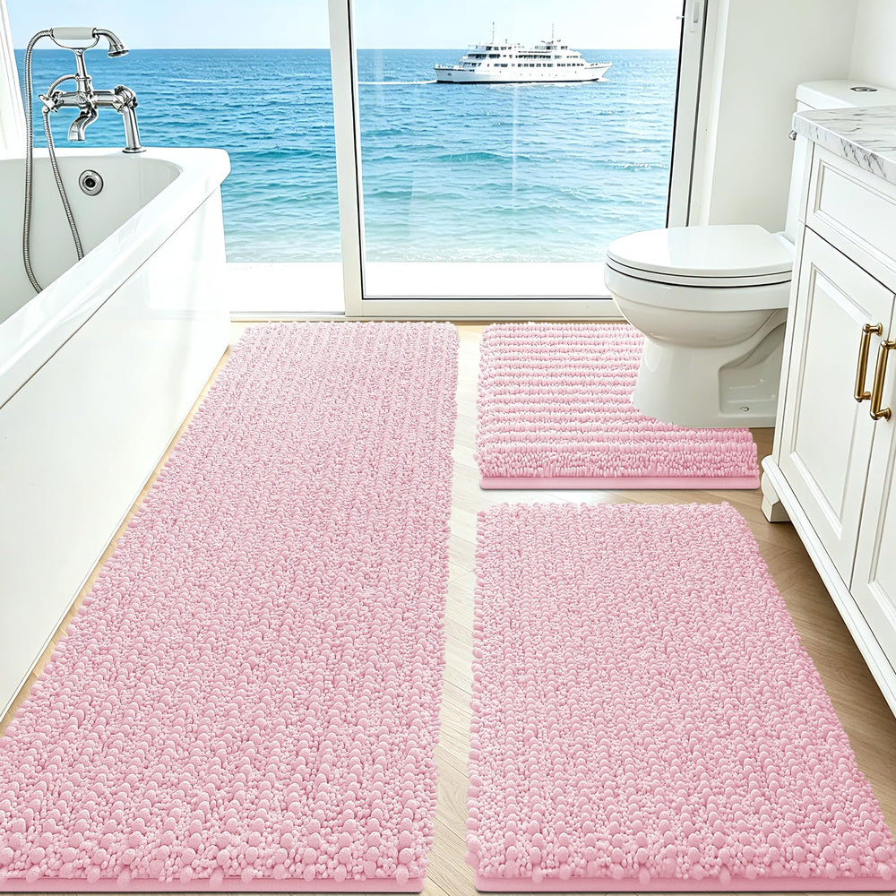 ACCUMTEK tapis devant baignoire rose offrant confort et absorption