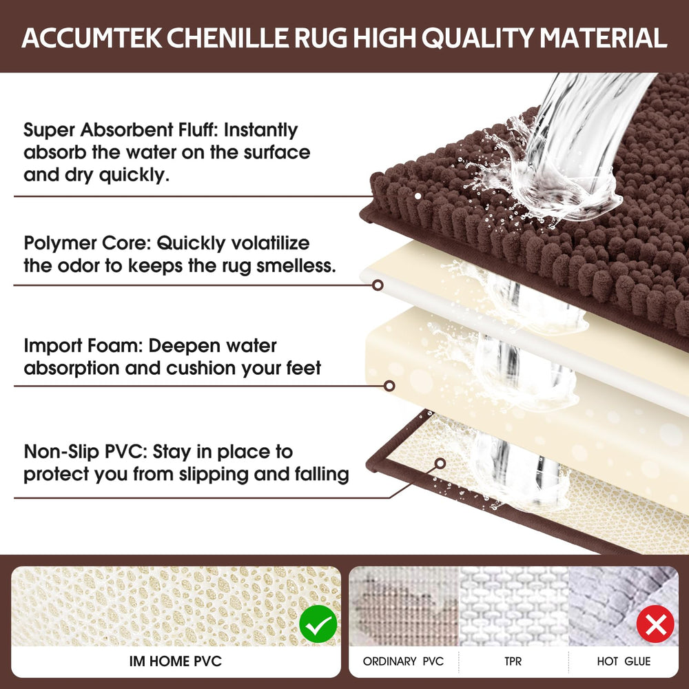 ACCUMTEK tapis à côté d’une règle montrant dimensions réelles