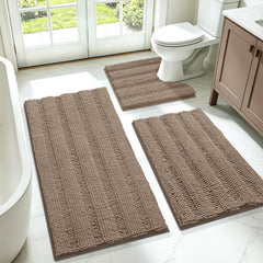 ACCUMTEK ensemble de 3 tapis devant la baignoire, confort anti-glisse