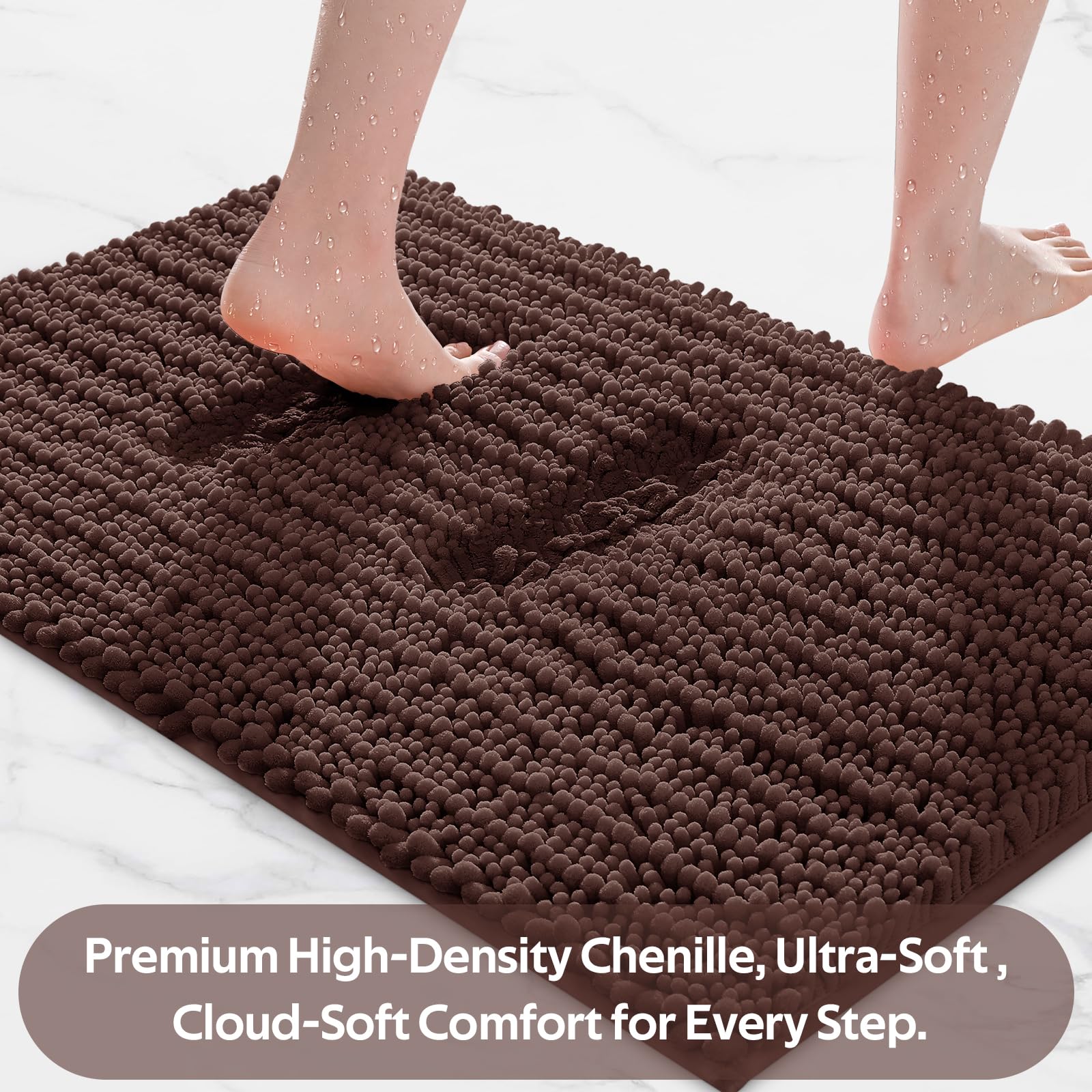 ACCUMTEK petit tapis détail de la texture chenille très moelleuse