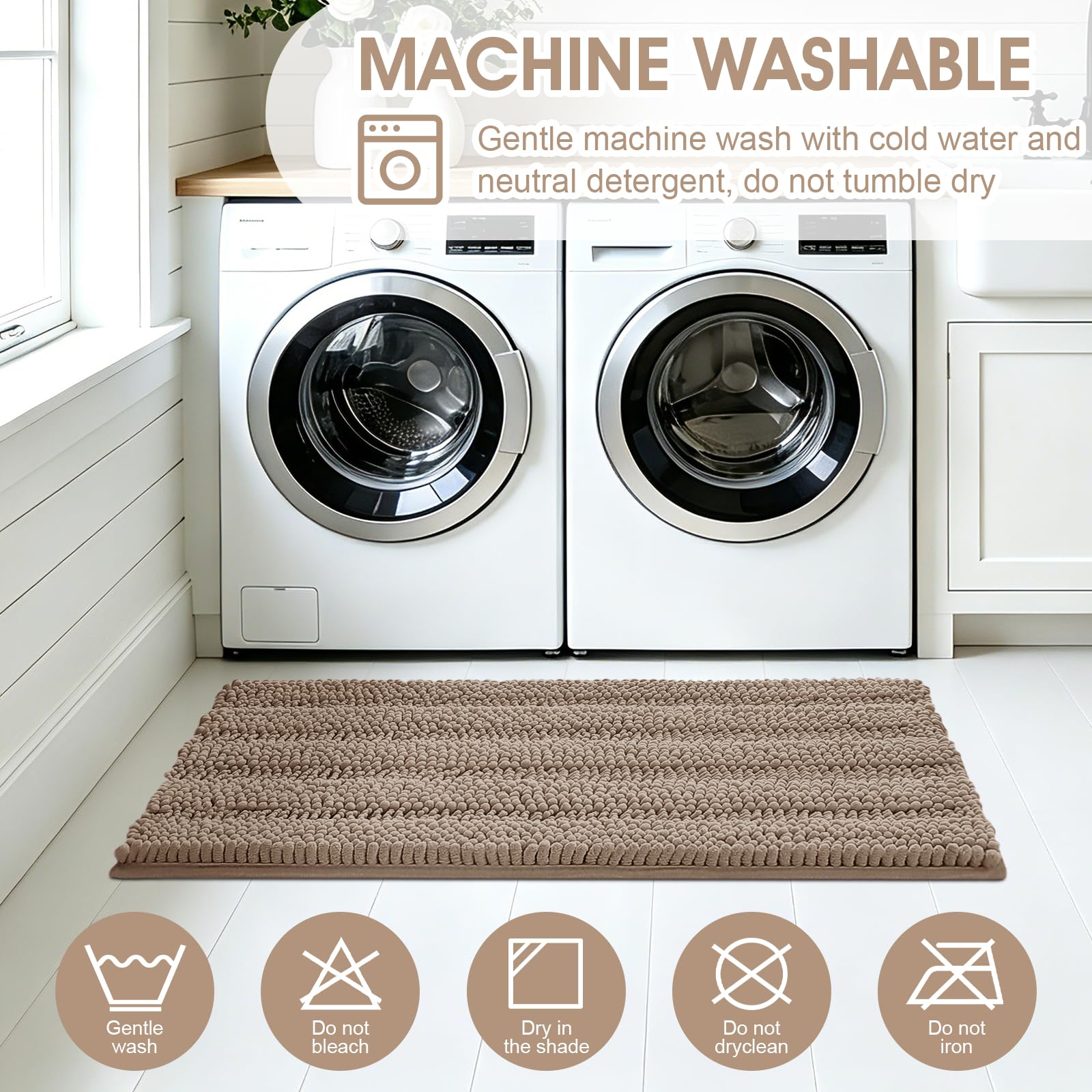 ACCUMTEK tapis plié prêt pour lavage, facile d'entretien et durable