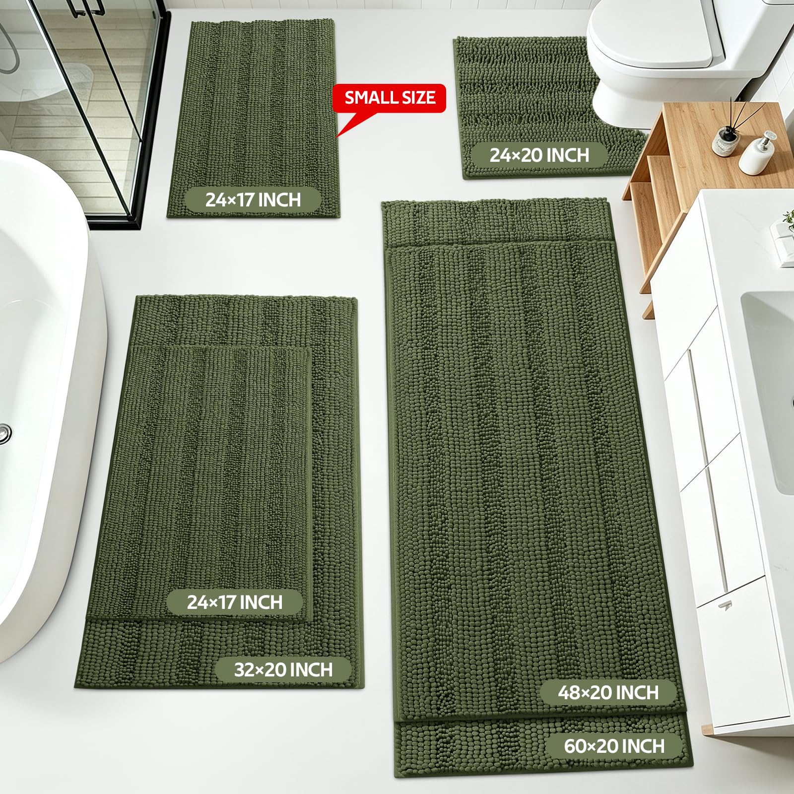 ACCUMTEK gros plan chenille douce montrant absorption et moelleux
