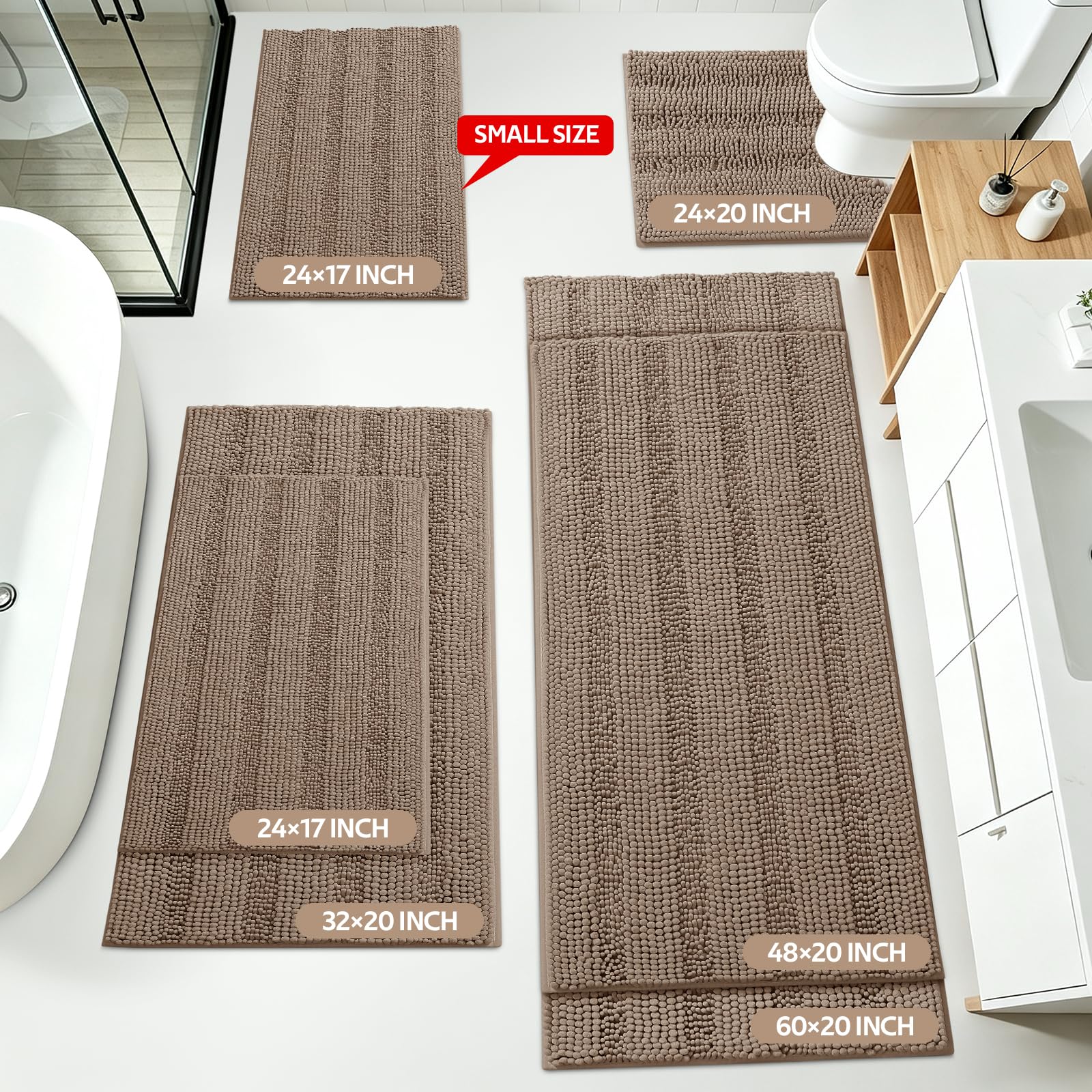 ACCUMTEK gros plan chenille pelucheuse, absorption et douceur