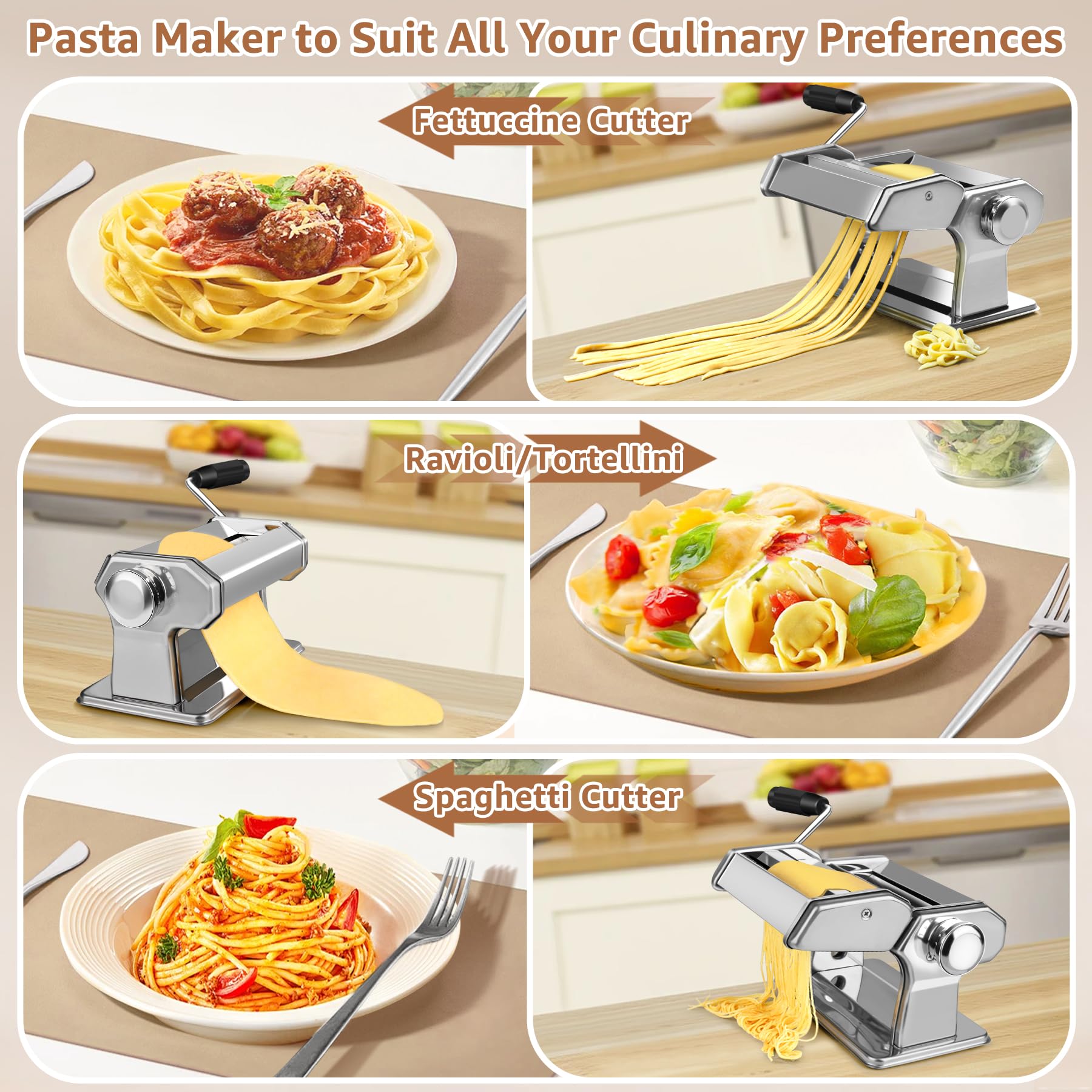 AceChef spaghetti frais déposés sur plan de travail pour pâtes maison savoureuses