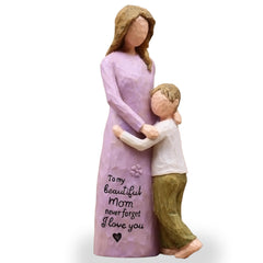 AcowSpt figurine vue de face montrant mère et fils, symbolise affection