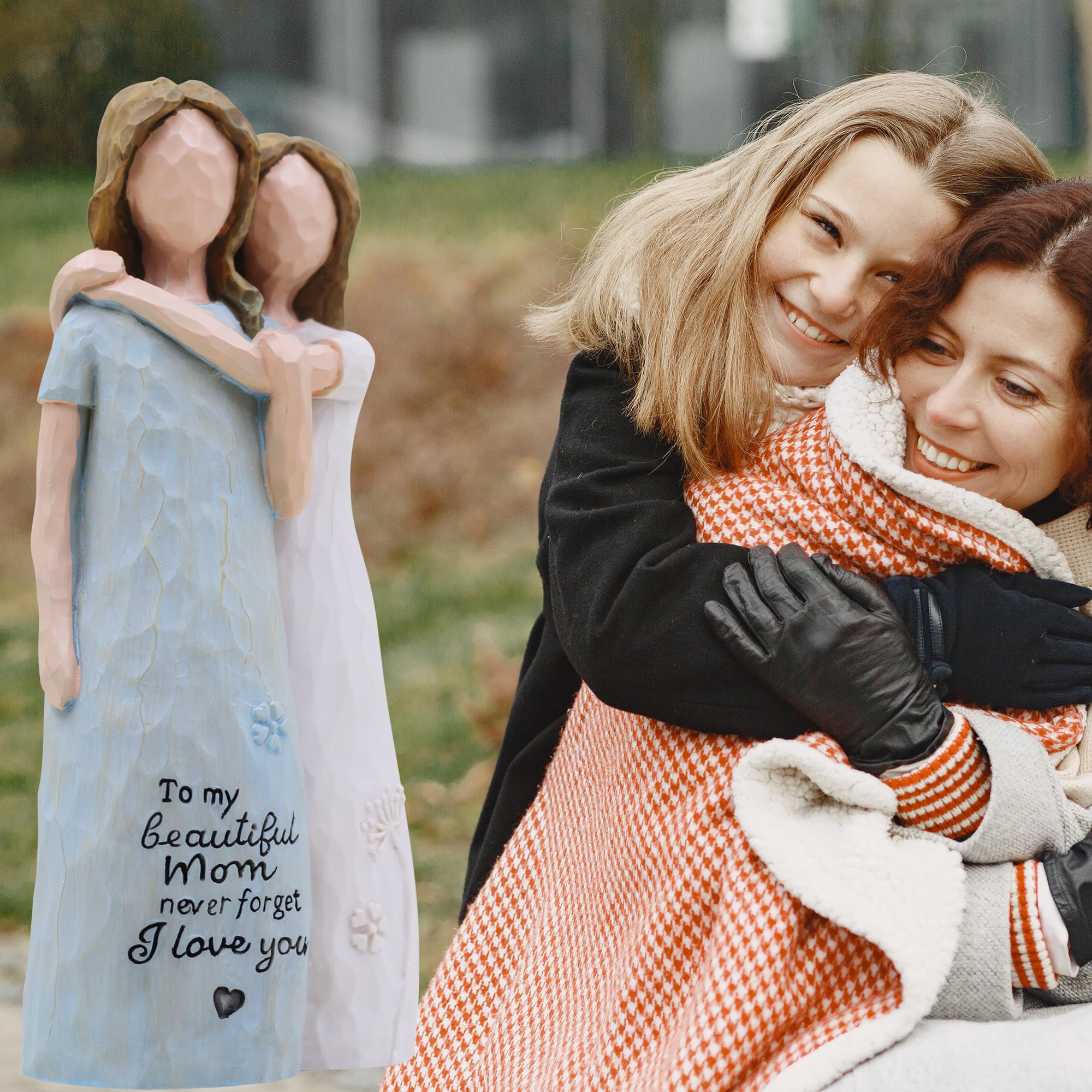AcowSpt figurine message gravé visible ‘‘To my beautiful mom…’’ et rappel affectif