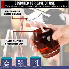 Acshio carafe en usage lors d'une dégustation, facilite la comparaison des crus