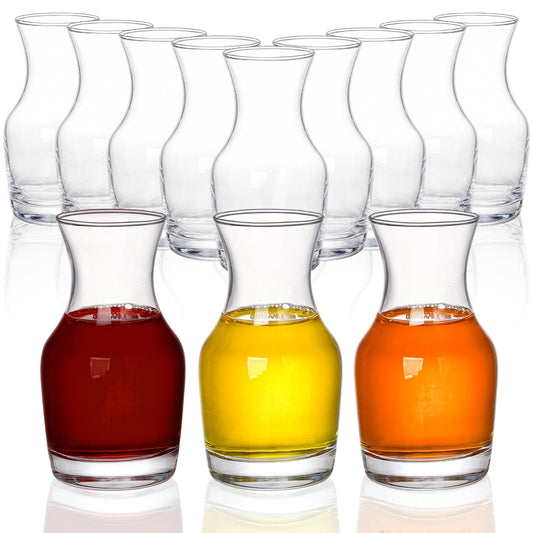 Acshio pack de 12 carafes devant, présentation claire et gain de place