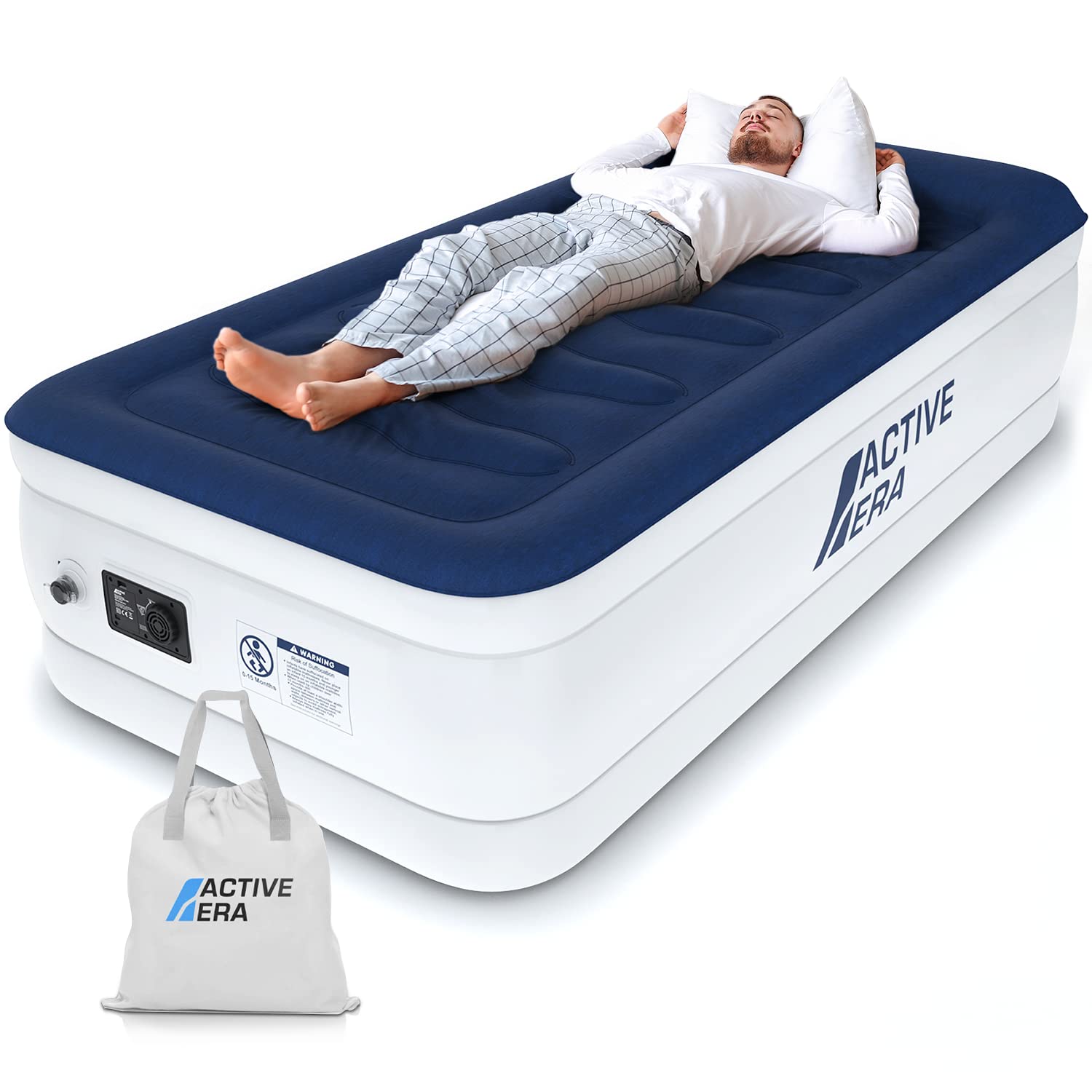 Active Era matelas gonflable vue de face offrant lit d'appoint confortable