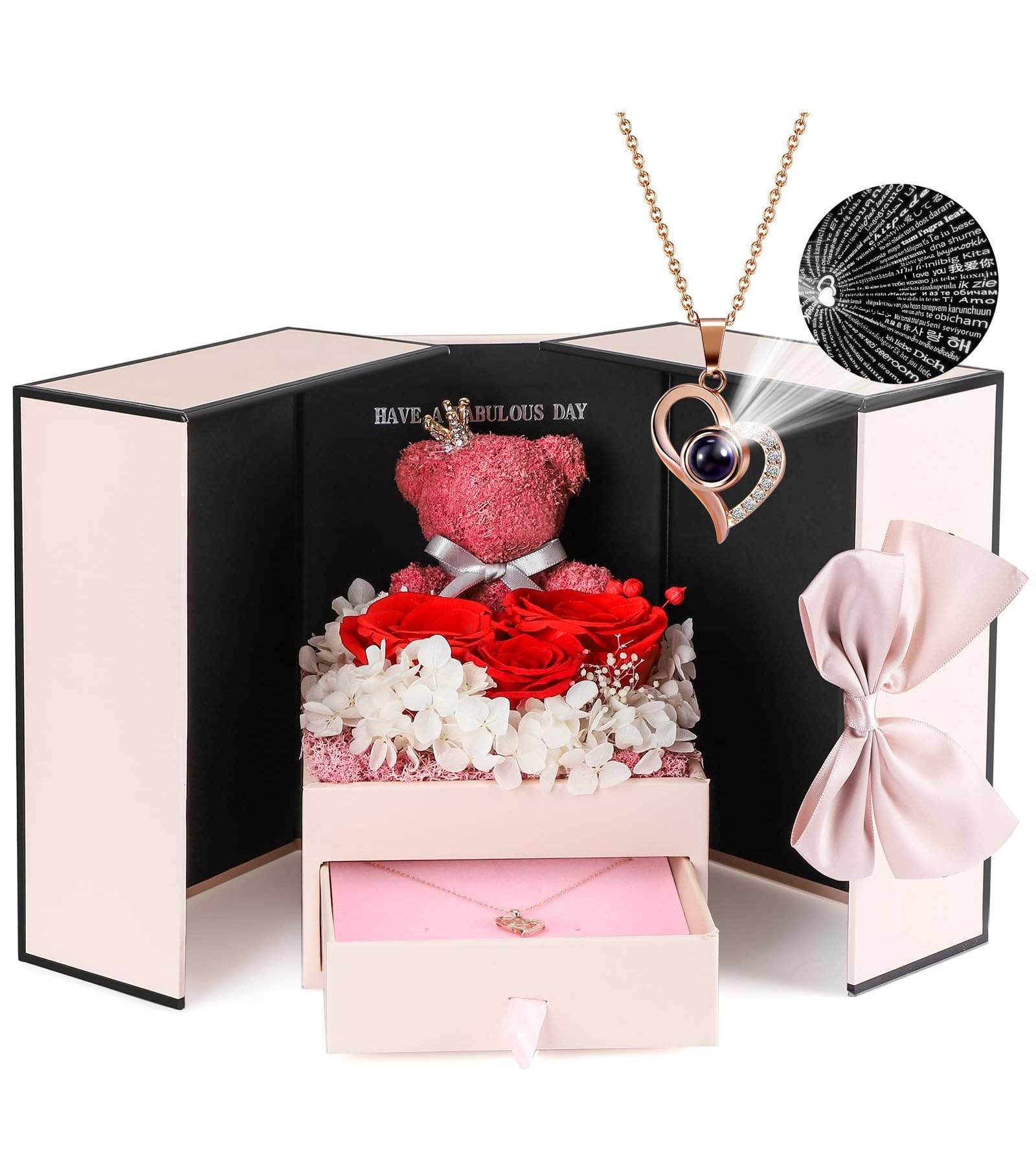 ADDWel coffret extérieur élégant montrant la rose et le tiroir protecteur