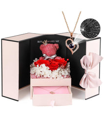 ADDWel coffret extérieur élégant montrant la rose et le tiroir protecteur