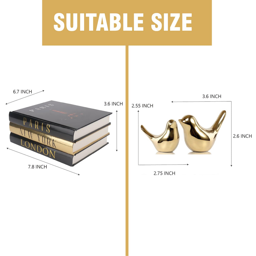 ADUN Stationery livres empilés avec statuettes dorées pour ajouter un point focal raffiné