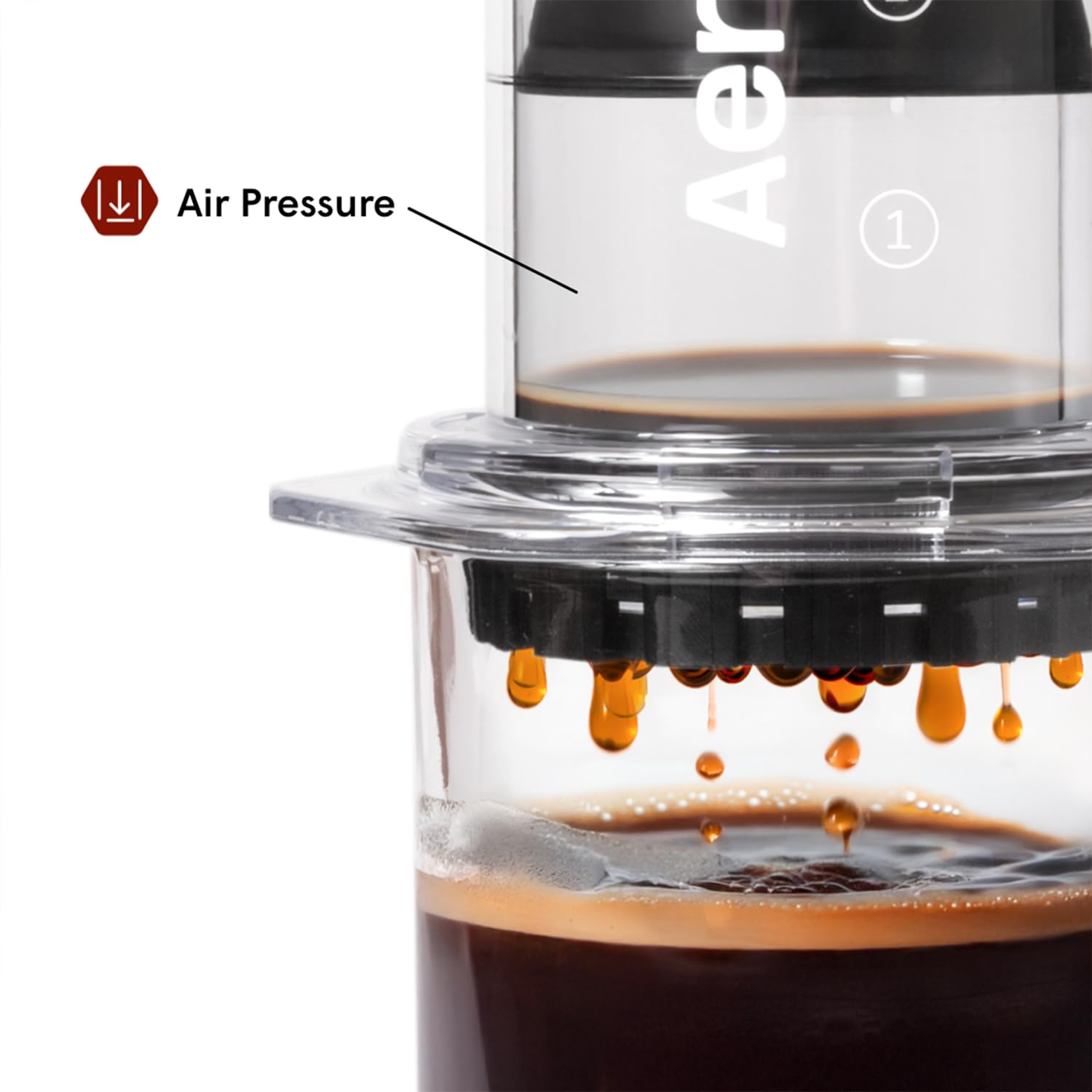 AeroPress filtre à côté d'une règle montrant dimensions et ajustement précis