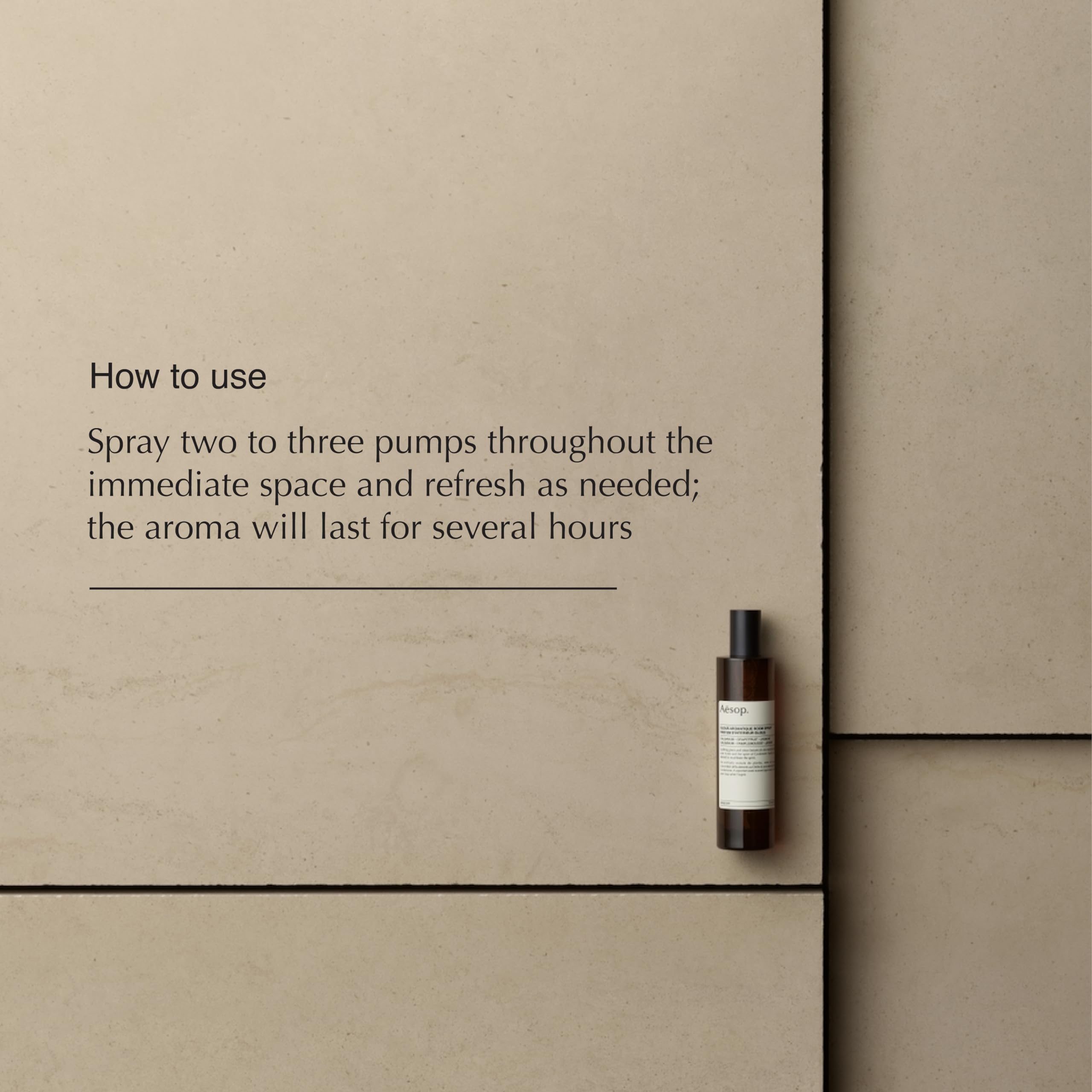Aesop Olous détail de la buse offrant une pulvérisation régulière et précise