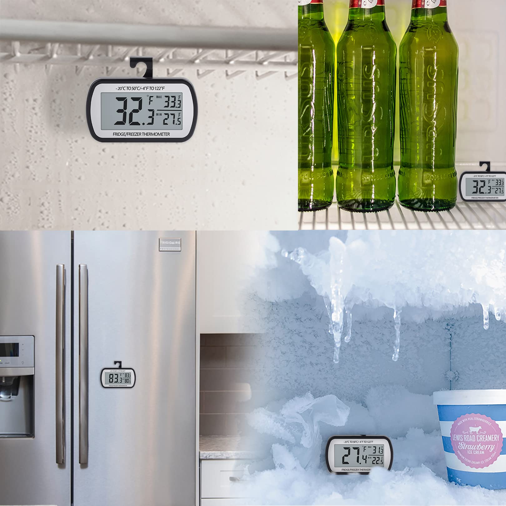 AEVETE placé dans un frigo ouvert montrant usage domestique pour sécurité alimentaire