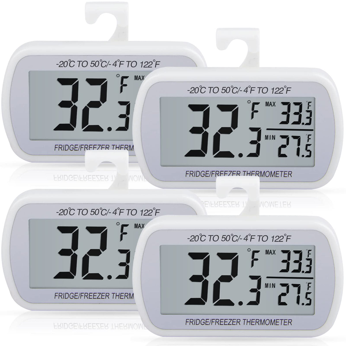 AEVETE thermomètre pack avant montrant le boîtier et l’écran, visibilité optimale