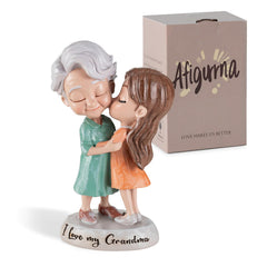 Afigurna figurine devant sa boîte cadeau, présentation élégante et prête à offrir