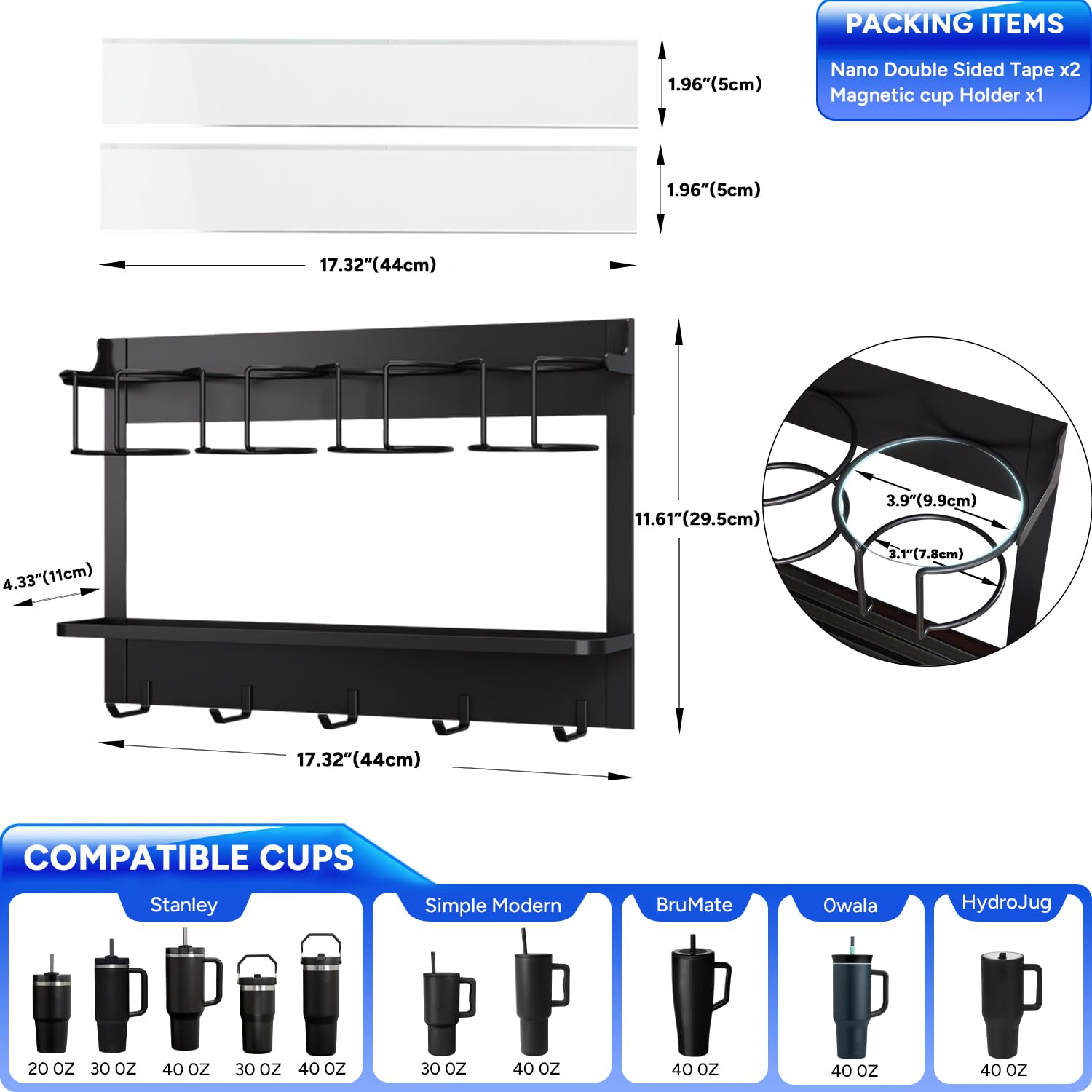 AFKLMNE support aimanté fixé au frigo pour installation sans perçage rapide