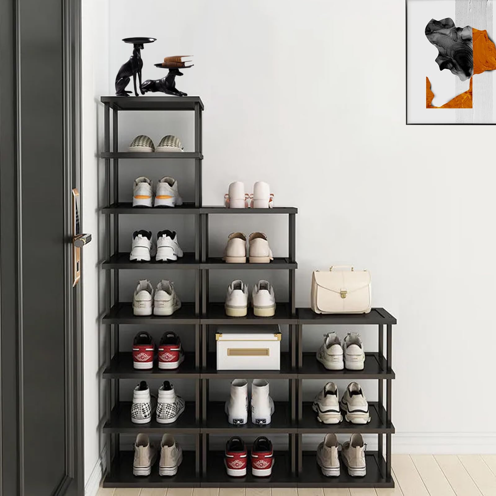 AFOORD plateaux avant-plan illustrant capacité à contenir chaussures larges