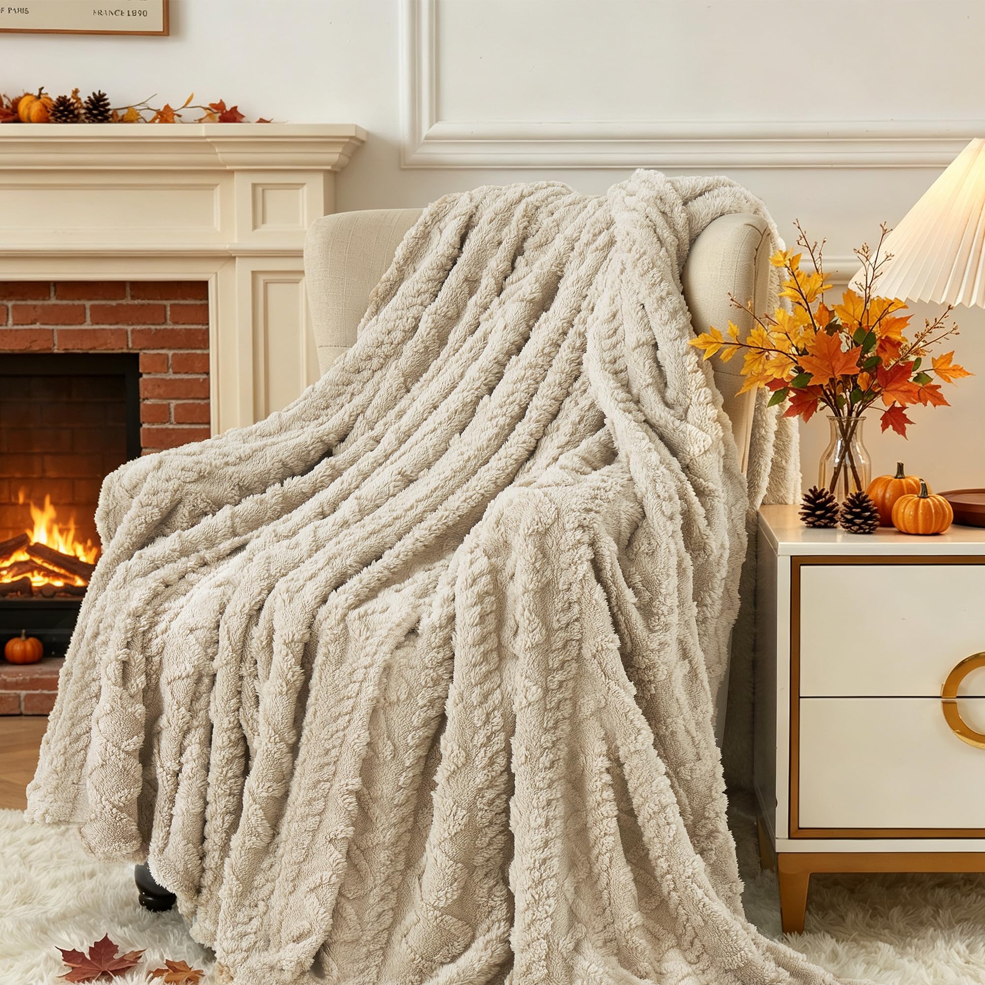 Aganear plaid étalé sur lit double offrant couverture généreuse