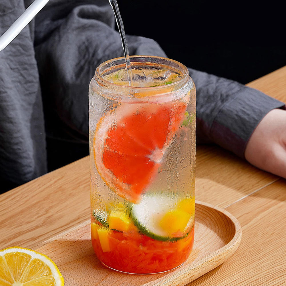 AGH verso du verre avec étiquette produit et informations matériaux