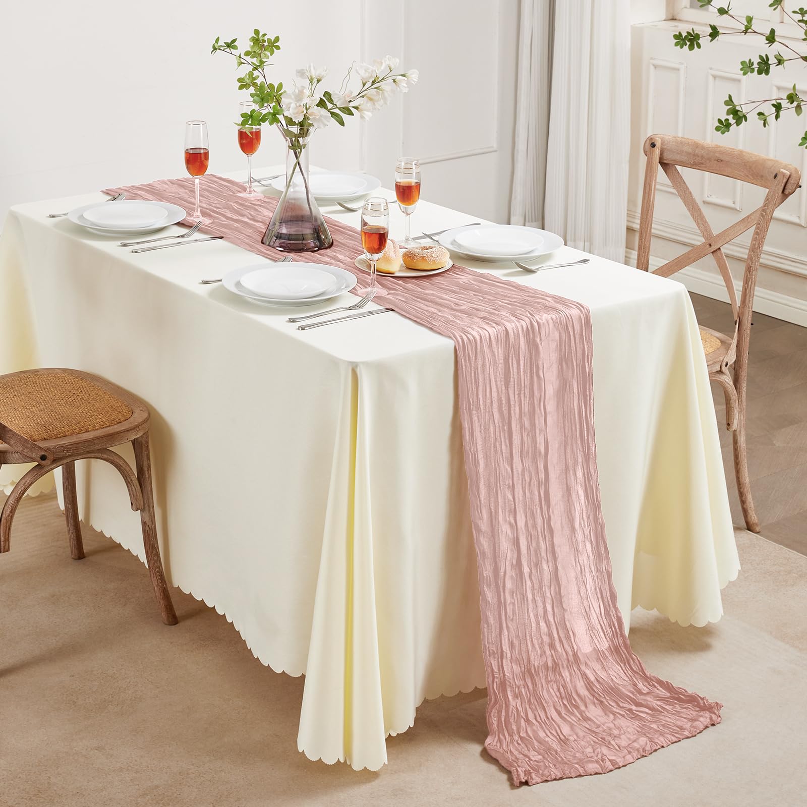 AGIRL ambiance buffet automne mettant en valeur couleur dusty pink chaleureuse
