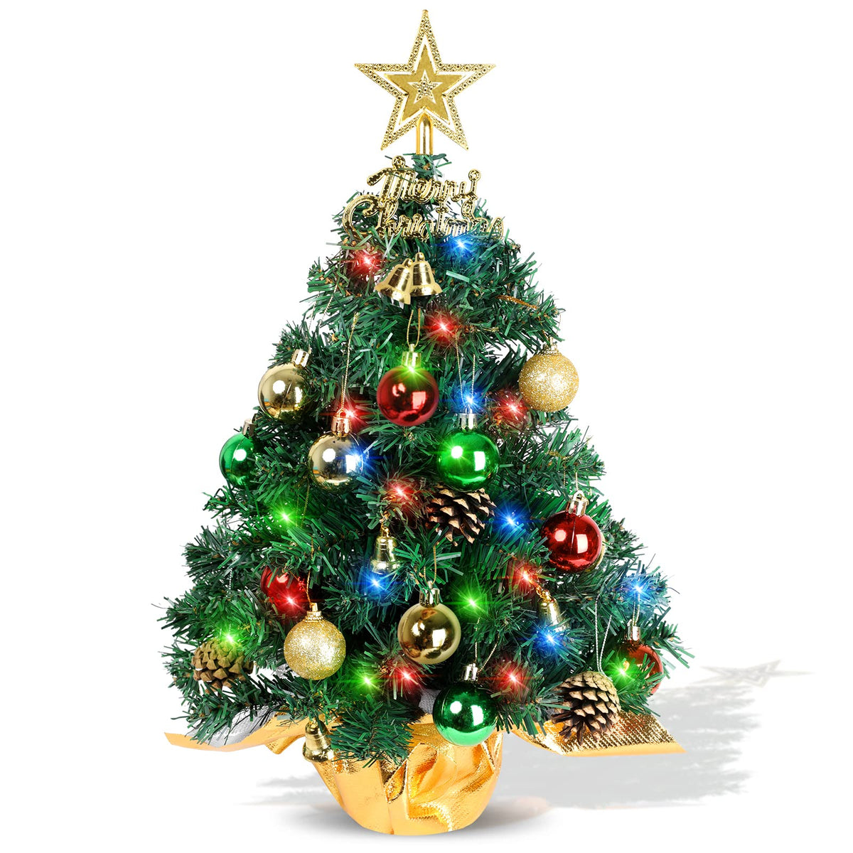 AGIRL sapin de table entier prêt à décorer, apporte ambiance instantanée