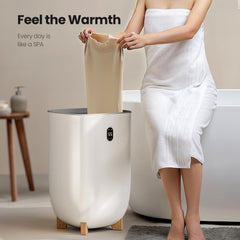 AGLUCKY intérieur de la cuve 40L montrant capacité pour serviettes volumineuses