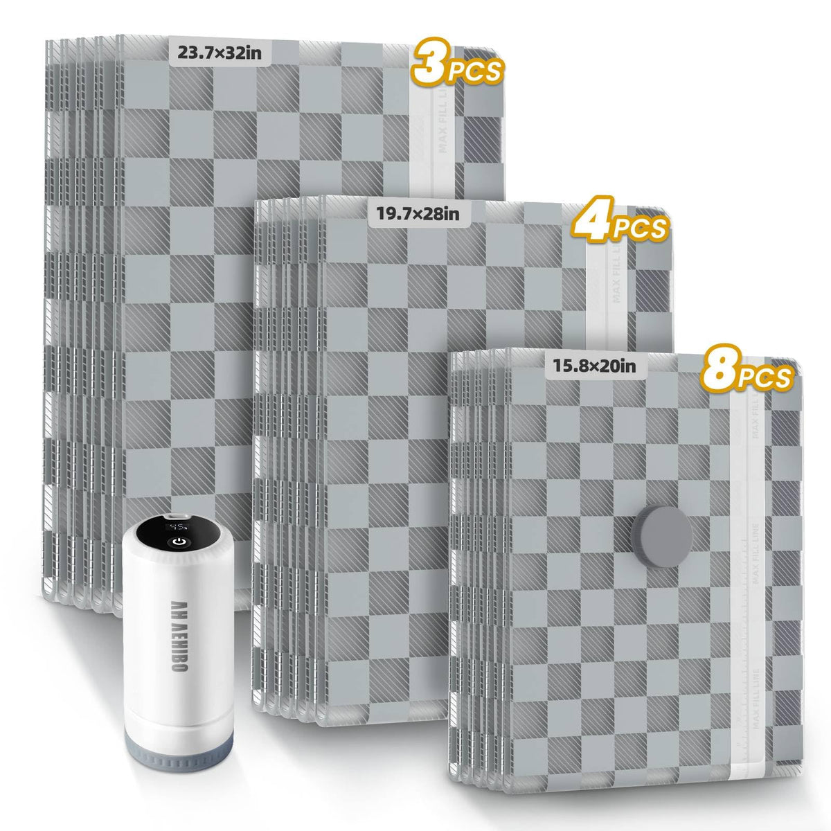 AH AEHIBO packaging face avant montrant le lot complet et la pompe, organise efficacement