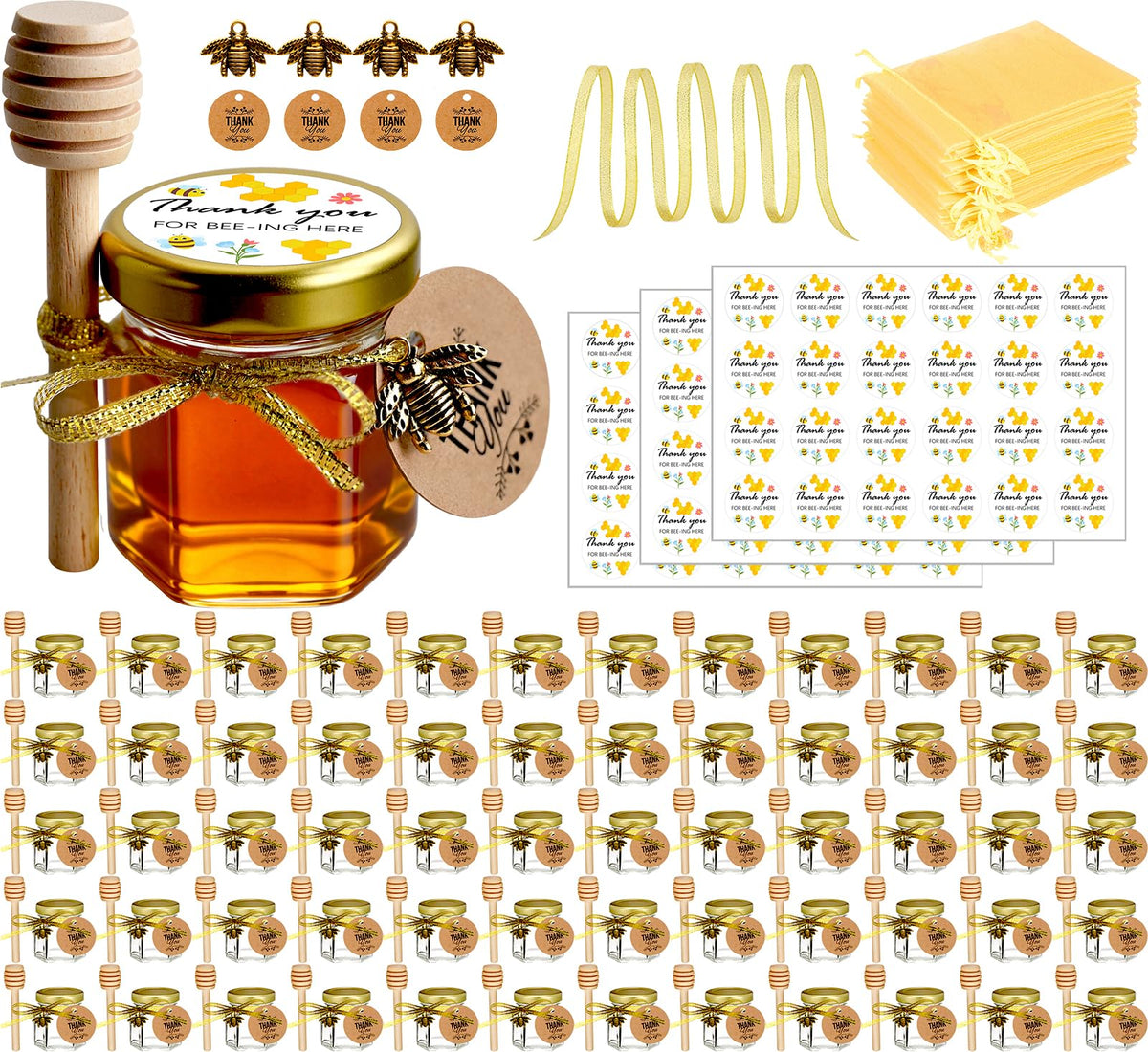 Ahhute bocal hexagonal vue avant, présentation élégante et réutilisable