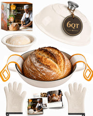 AHJ cocotte 6QT face avec couvercle montrant diffusion uniforme de chaleur