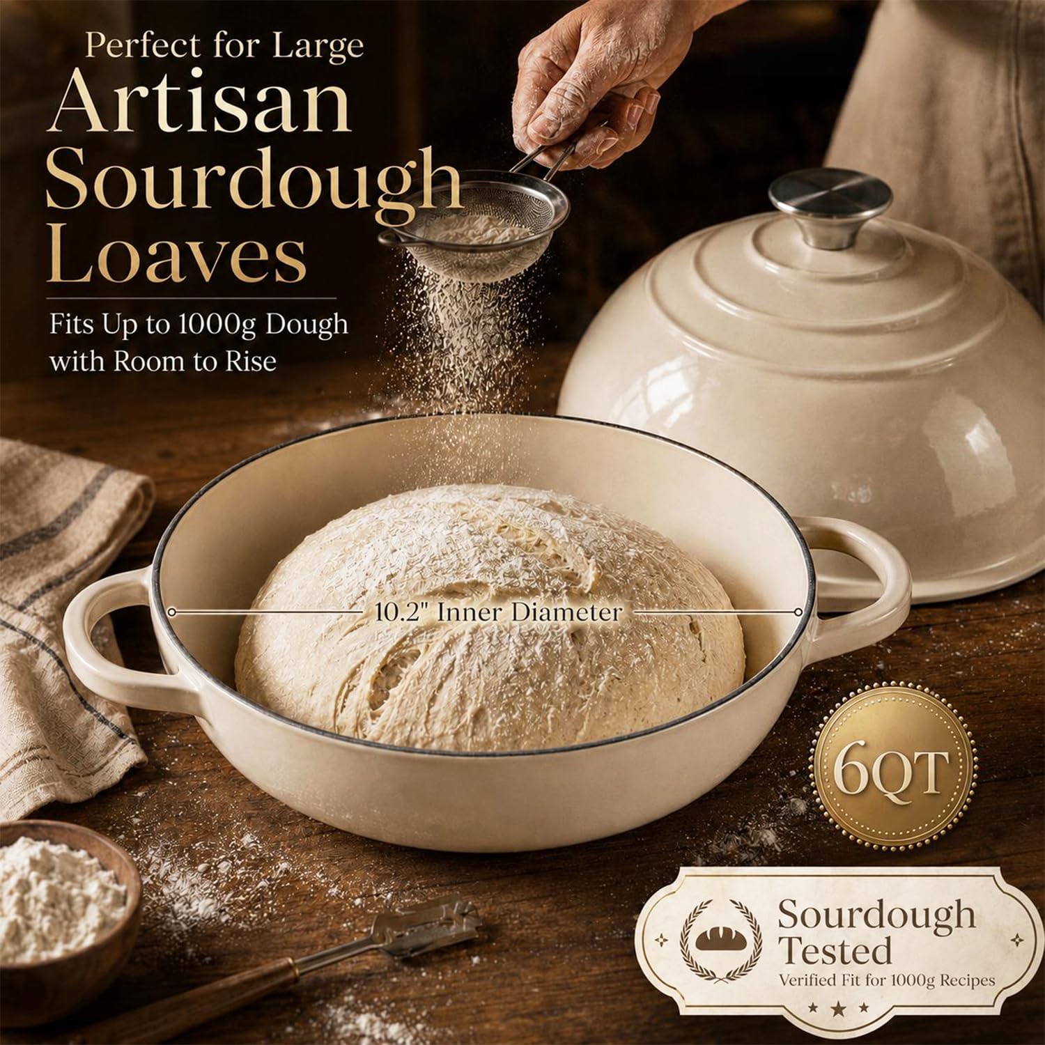 AHJ pain sorti avec croûte dorée montrant résultat artisanal croustillant