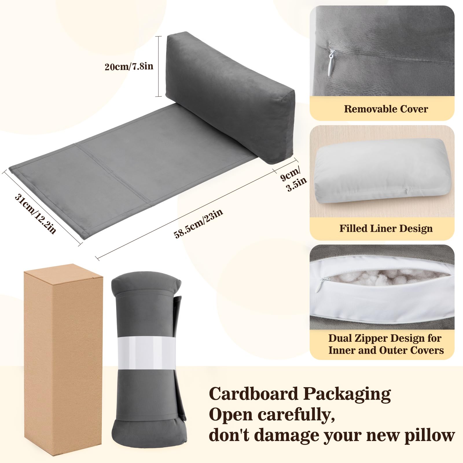 AHUAWA coussin sur canapé montrant échelle et dimensions utiles