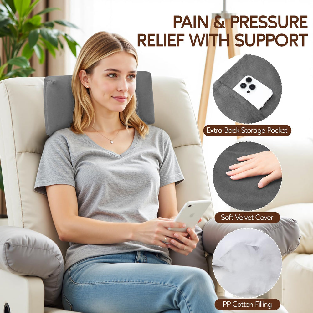 Coussin AHUAWA en situation sur fauteuil relax pour détente immédiate