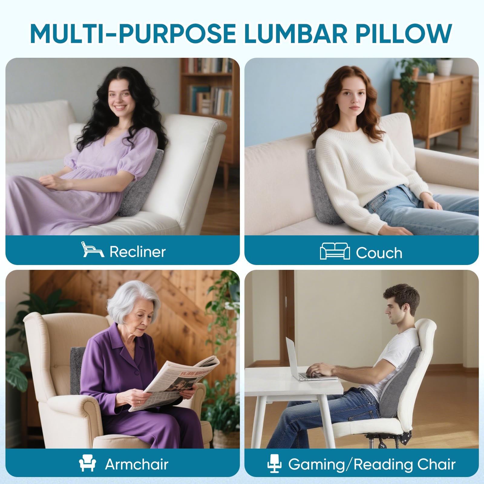 AHUAWA coussin posé dans un salon soulignant confort et posture améliorée