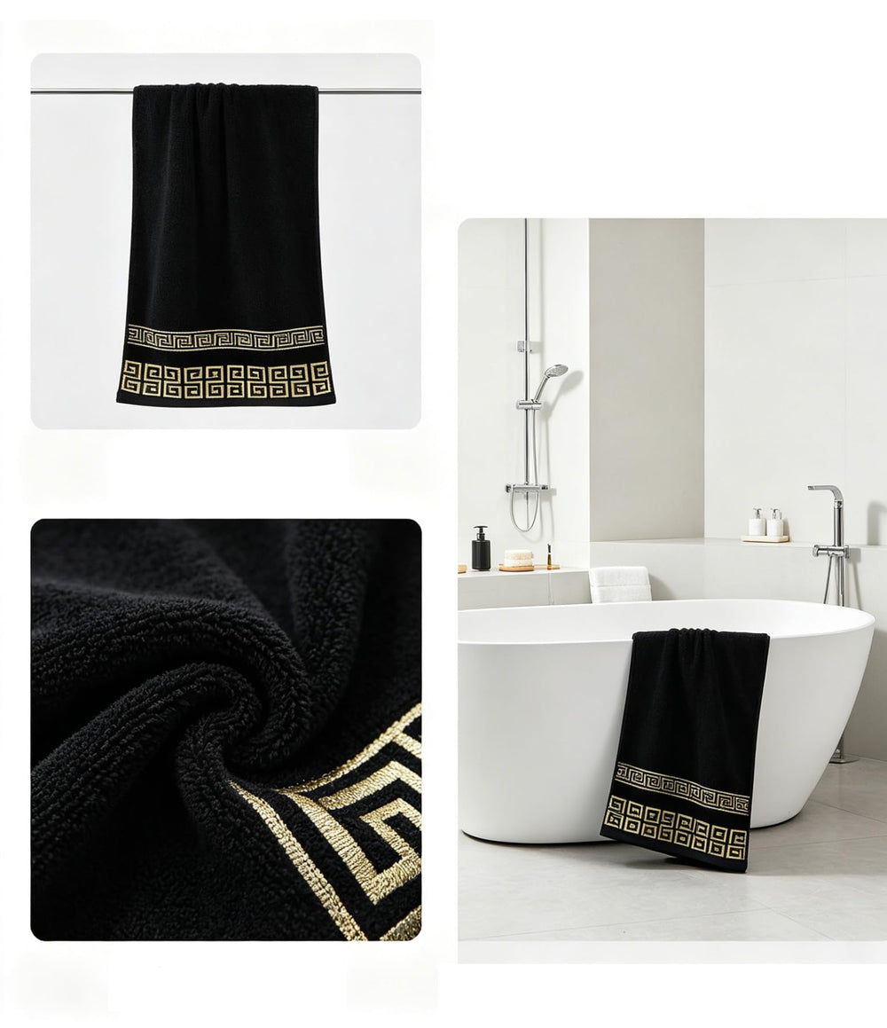 AHXHWKA comparaison des tailles montrant la grande serviette et les deux mains
