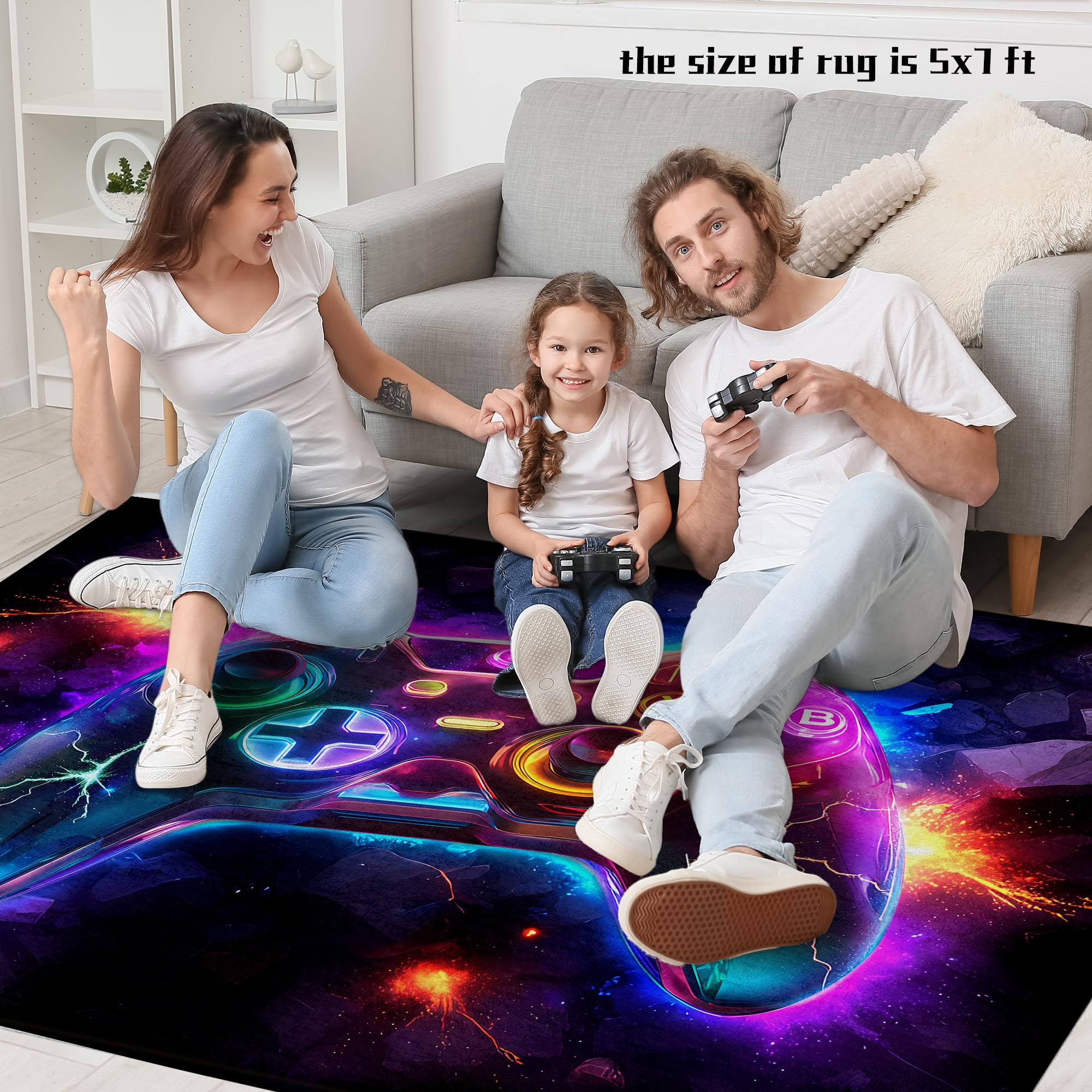 AICLIV tapis sous chaise de jeu illustrant compatibilité et maintien en place