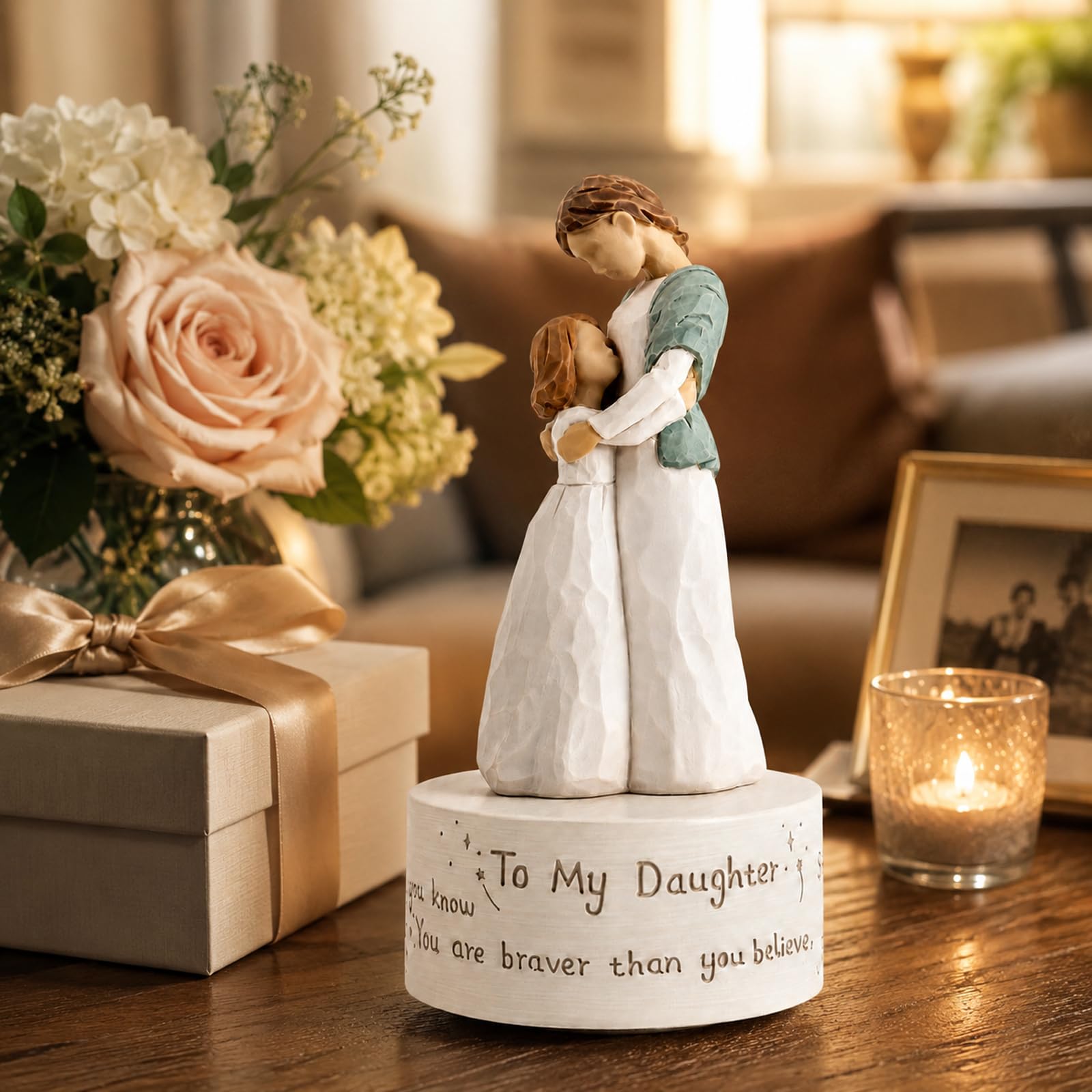 AIDLNS figurine face avant montrant le lien mère-fille et un design élégant
